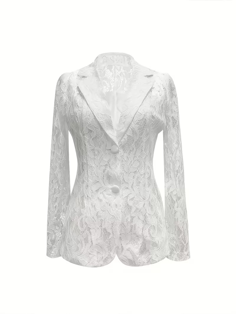 Kyliza | Lace Long Sleeve Tailored Blazer Jacket