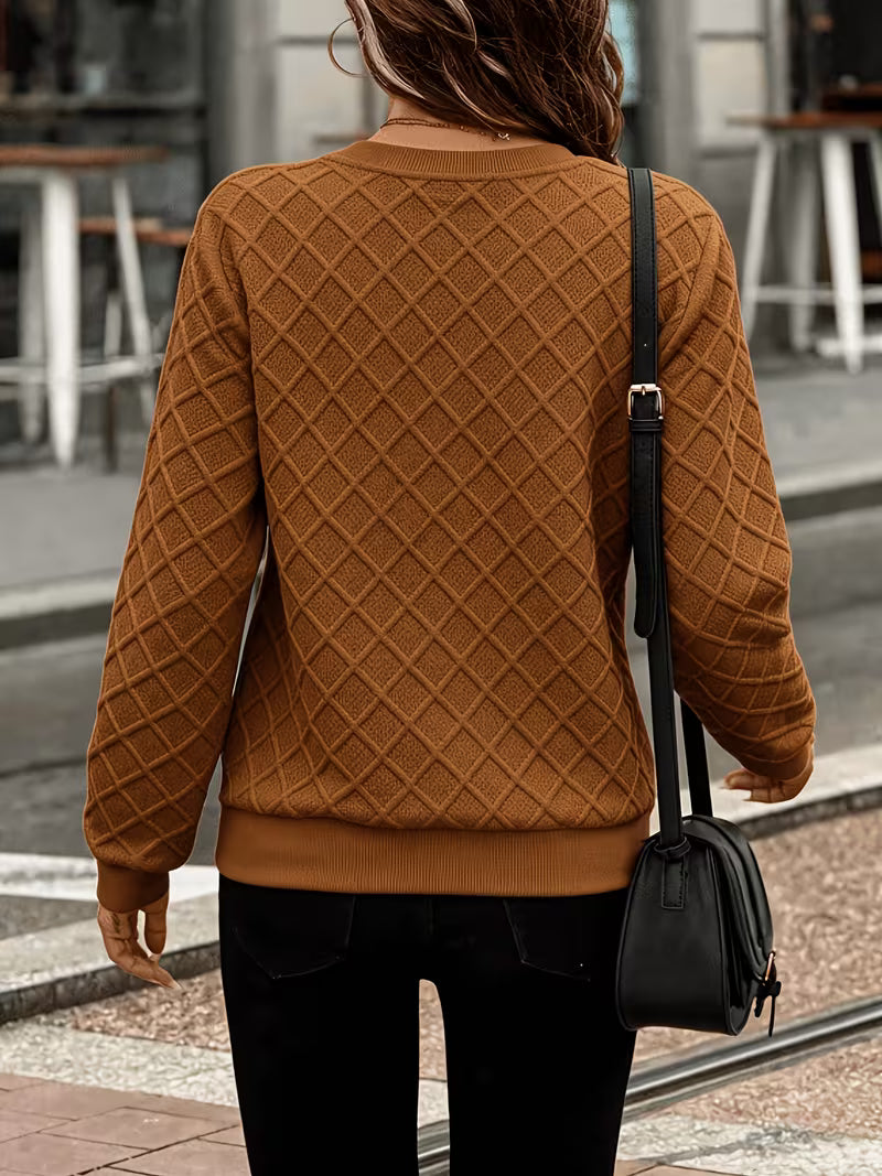 Juliet | Sweatshirt Long Sleeve Textured Quarter Zip Neck