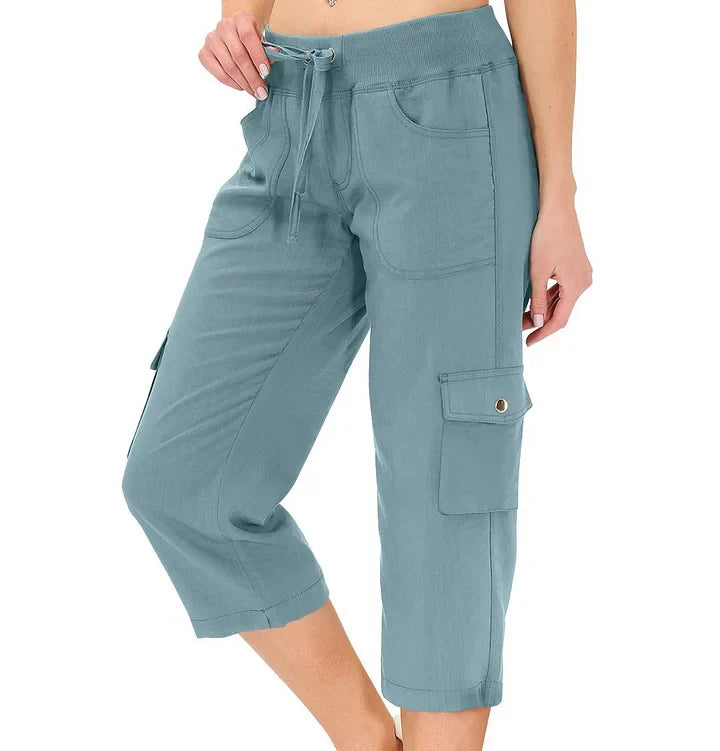 Mileni | Drawstring Cargo Cropped Trousers