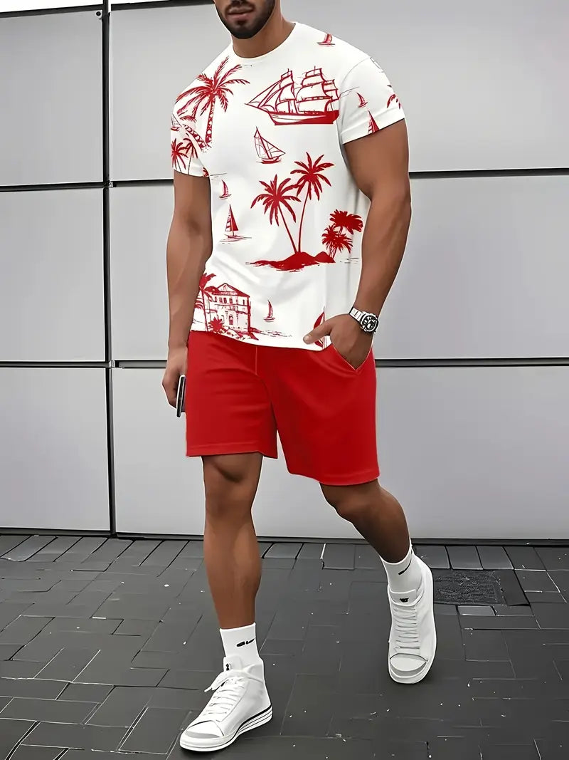 Barea | T Shirt Shorts Set Tropical Print