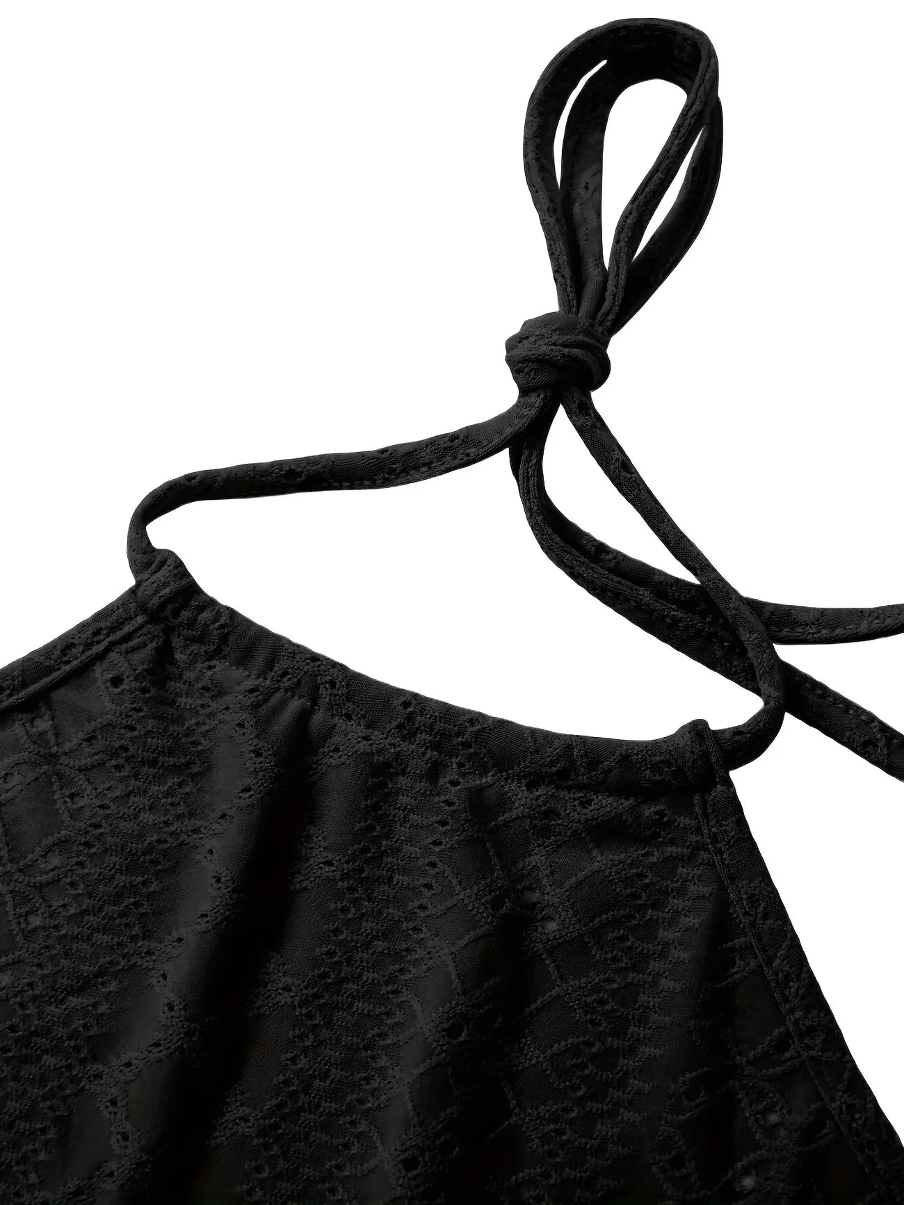 Despina | Halterneck Textured Crop Top Shorts Set