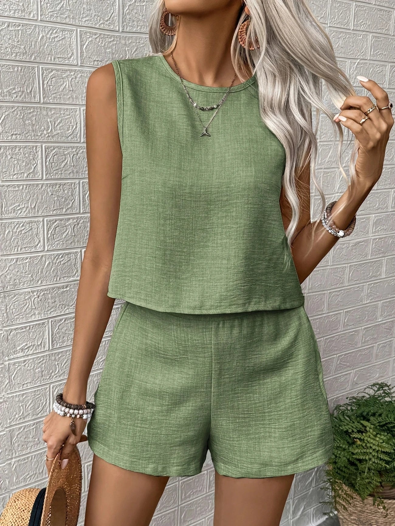 Nella | Sleeveless Top And Shorts Co Ord Set