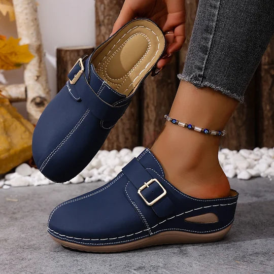 Latina - Buckle Strap Mule Shoes
