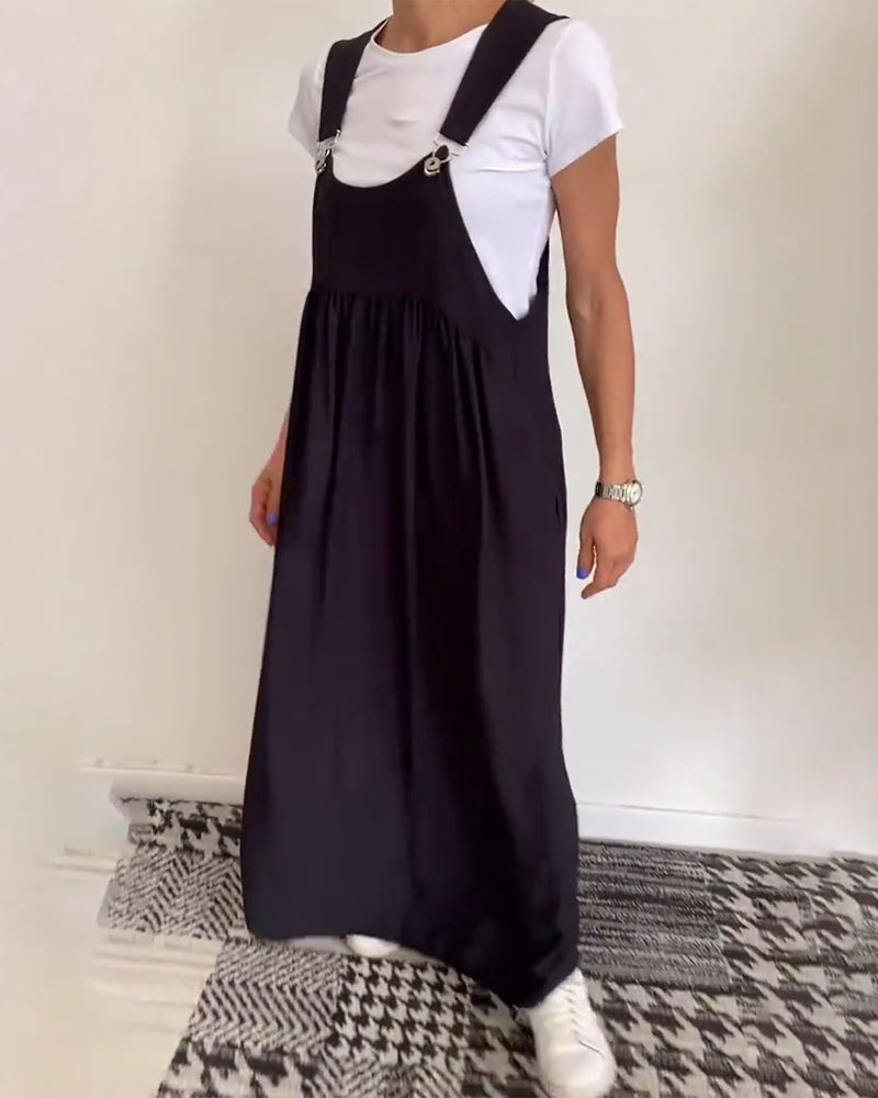 Marleen | Strappy Maxi Dress with Gathered Loose Fit
