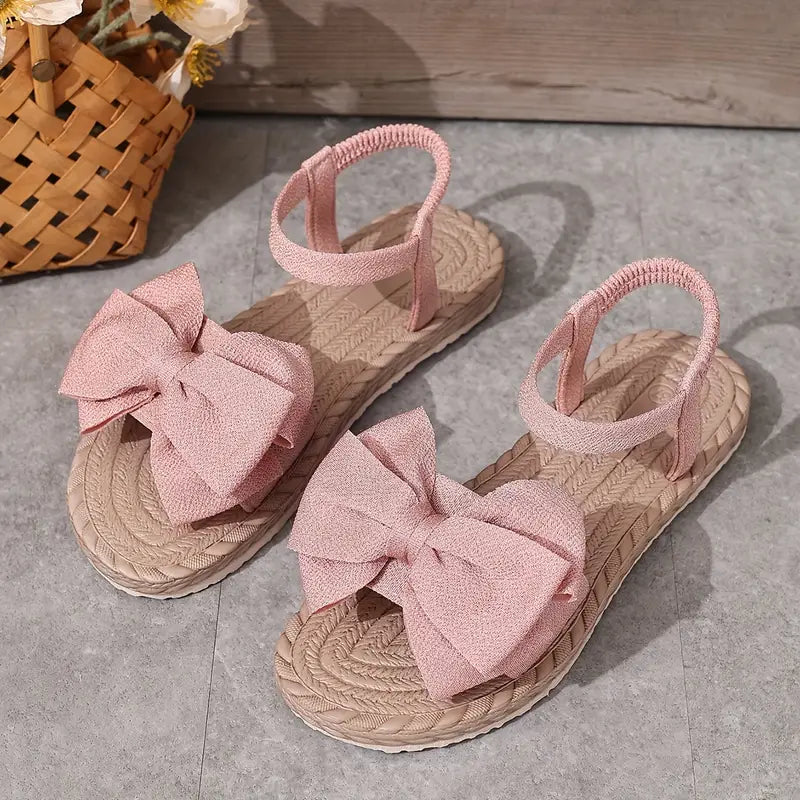 Michela | Bow Strap Flat Open Toe Sandals