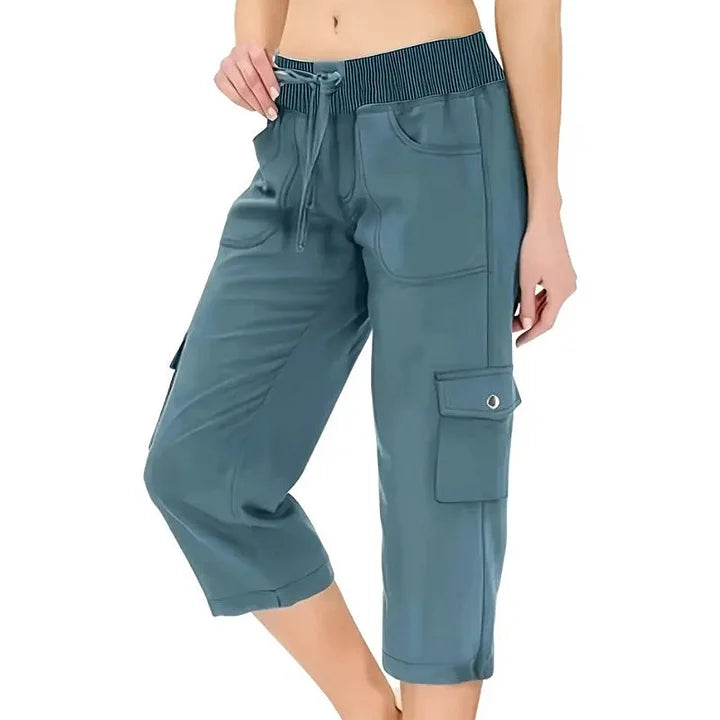 Mileni | Drawstring Cargo Cropped Trousers