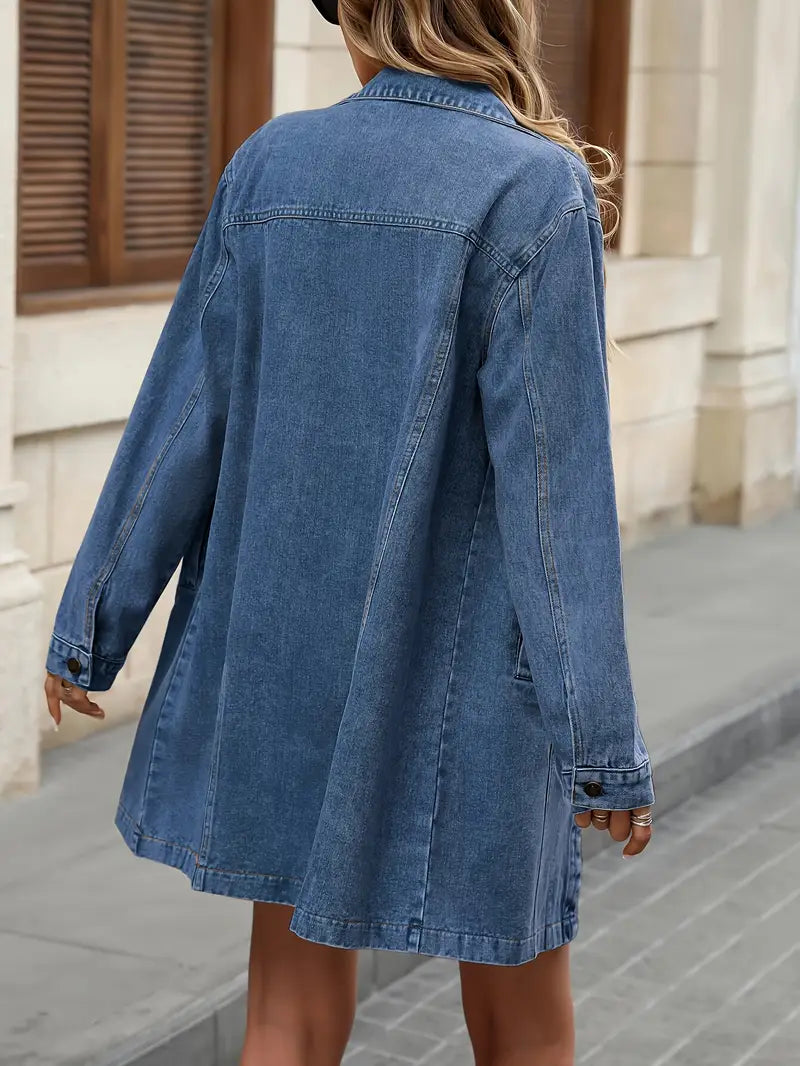 Tacie | Denim Long Sleeve Button Front Jacket