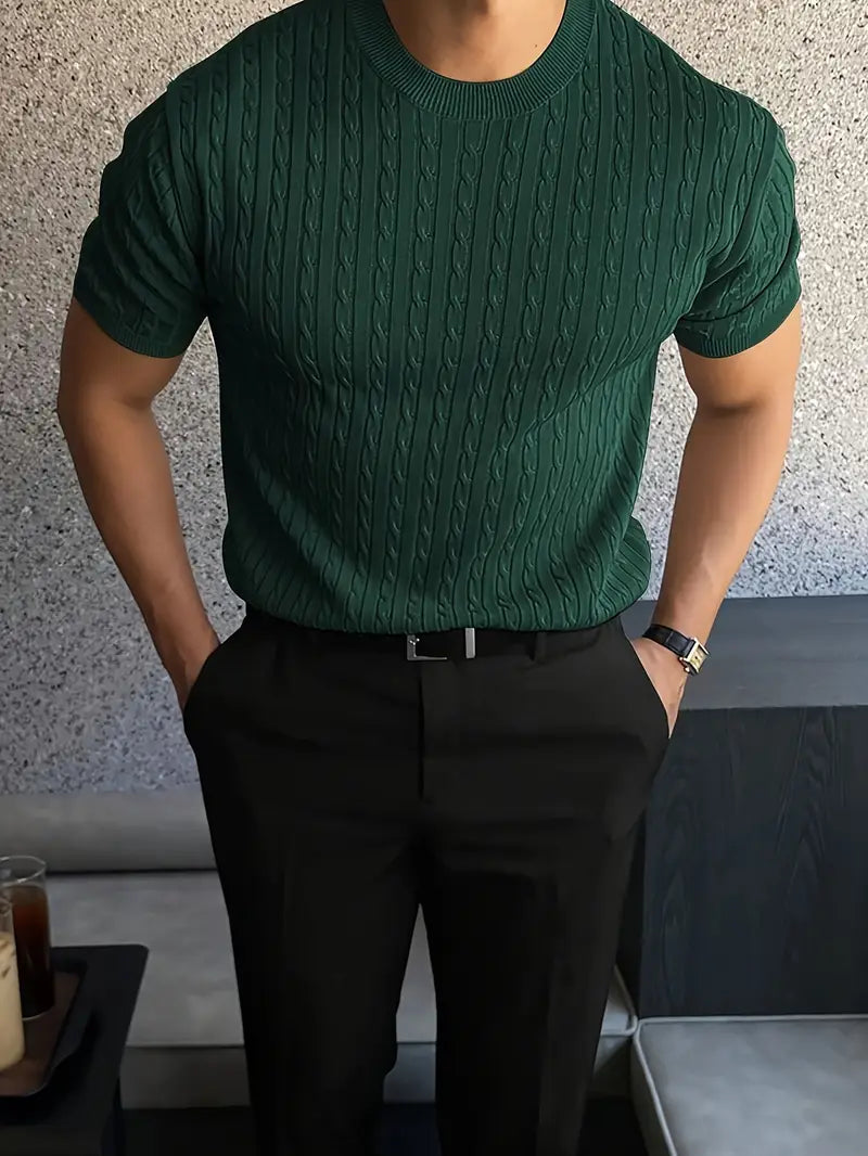 Kiril - Cable Knit Short Sleeve Jumper