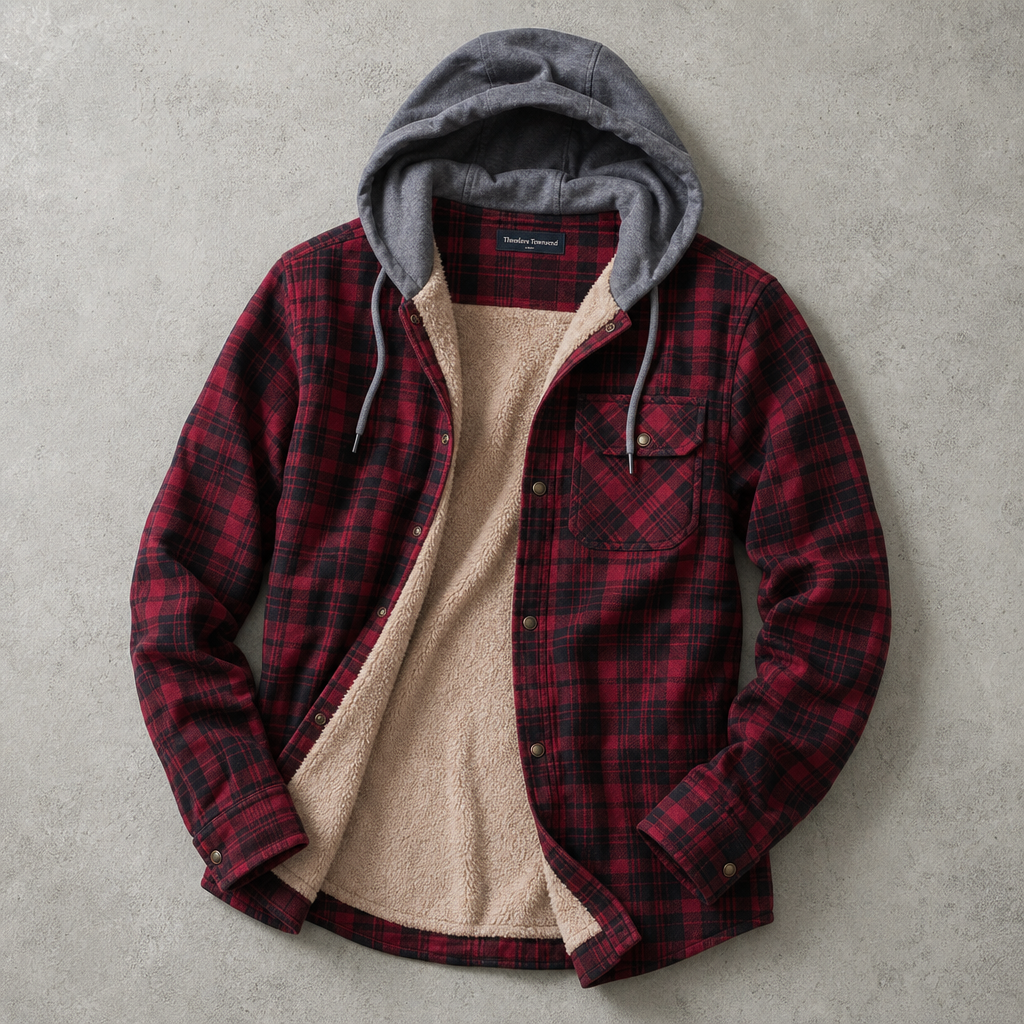 Anderson | Hooded Shirt Jacket with Plaid Pattern