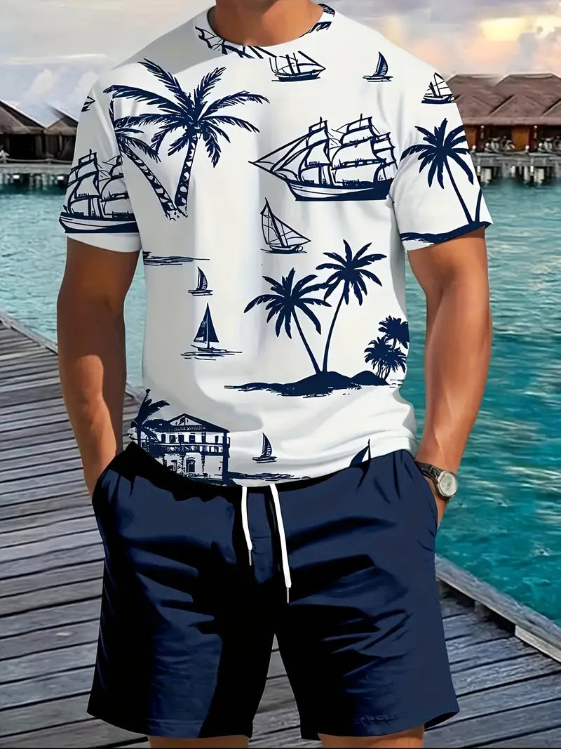 Barea | T Shirt Shorts Set Tropical Print