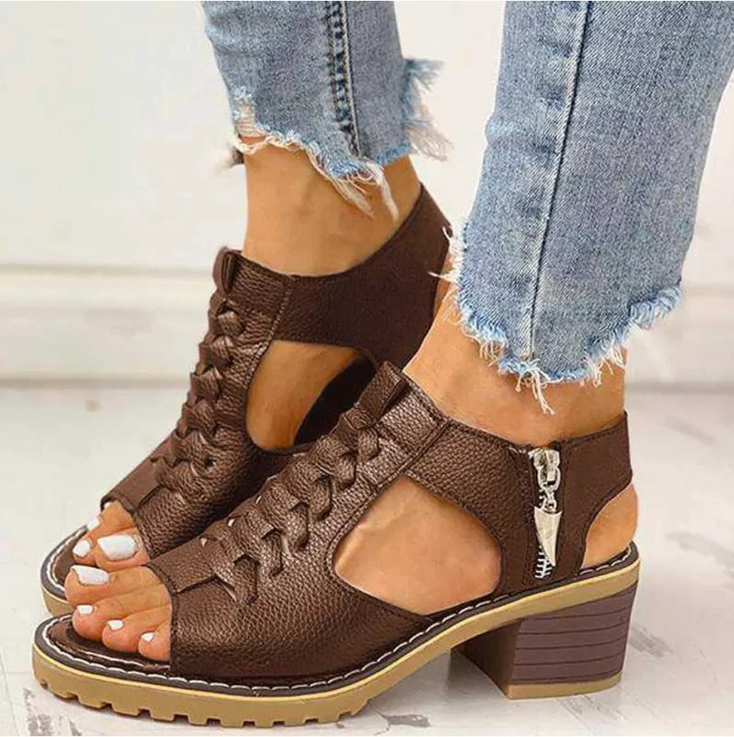 Benita | Woven Block Heel Sandals