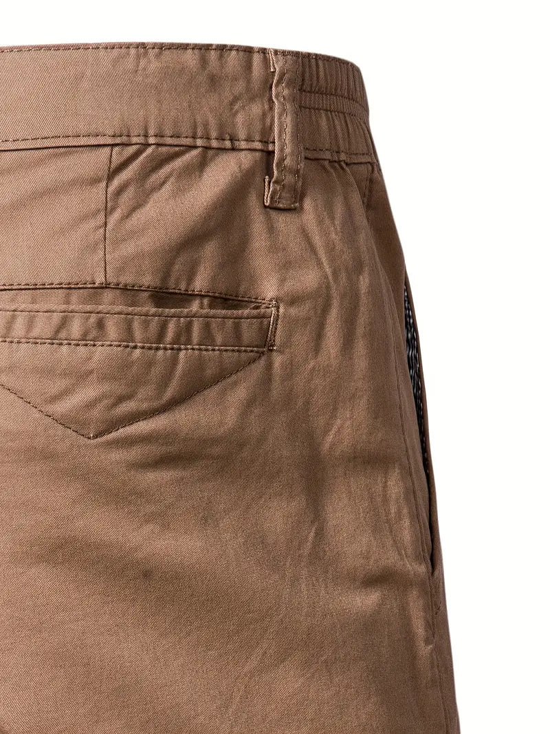 Baird - Casual Elastic Waist Pocket Shorts