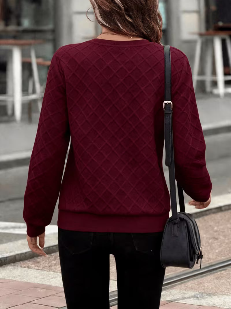 Juliet | Sweatshirt Long Sleeve Textured Quarter Zip Neck