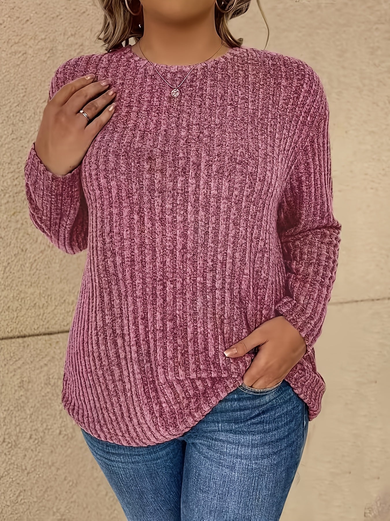Katiya | Sweater with Textured Ribbed Relaxed Fit