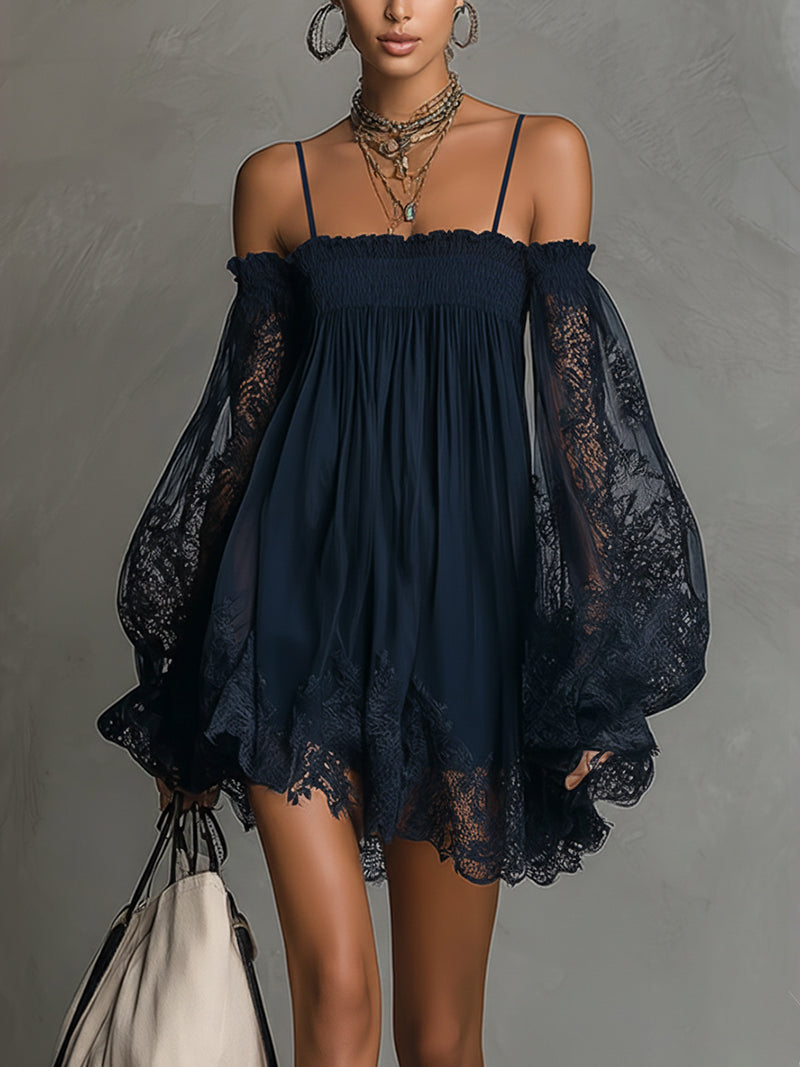 Charity | Boho Cocktail Lace Mini Dress