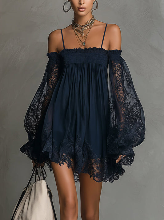 Charity | Boho Cocktail Lace Mini Dress