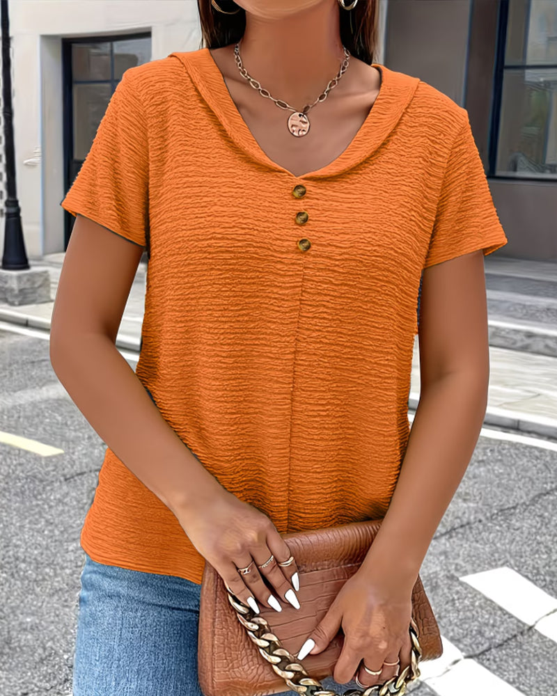 Gergina | Button Detail Womens Blouse Top