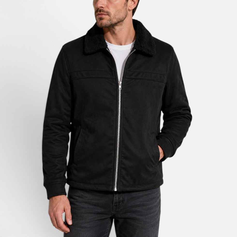Daigle | Jacket with Plush Collar and Zipper