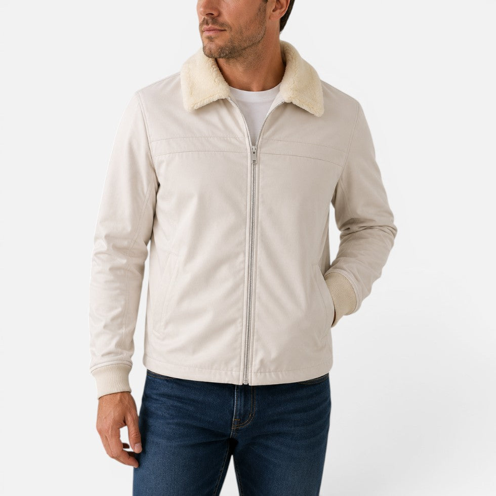 Daigle | Jacket with Plush Collar and Zipper