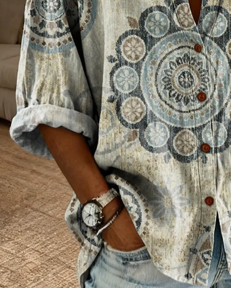 Nirita - Mandala Print Button Front Shirt