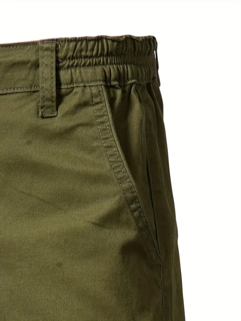 Baird - Casual Elastic Waist Pocket Shorts