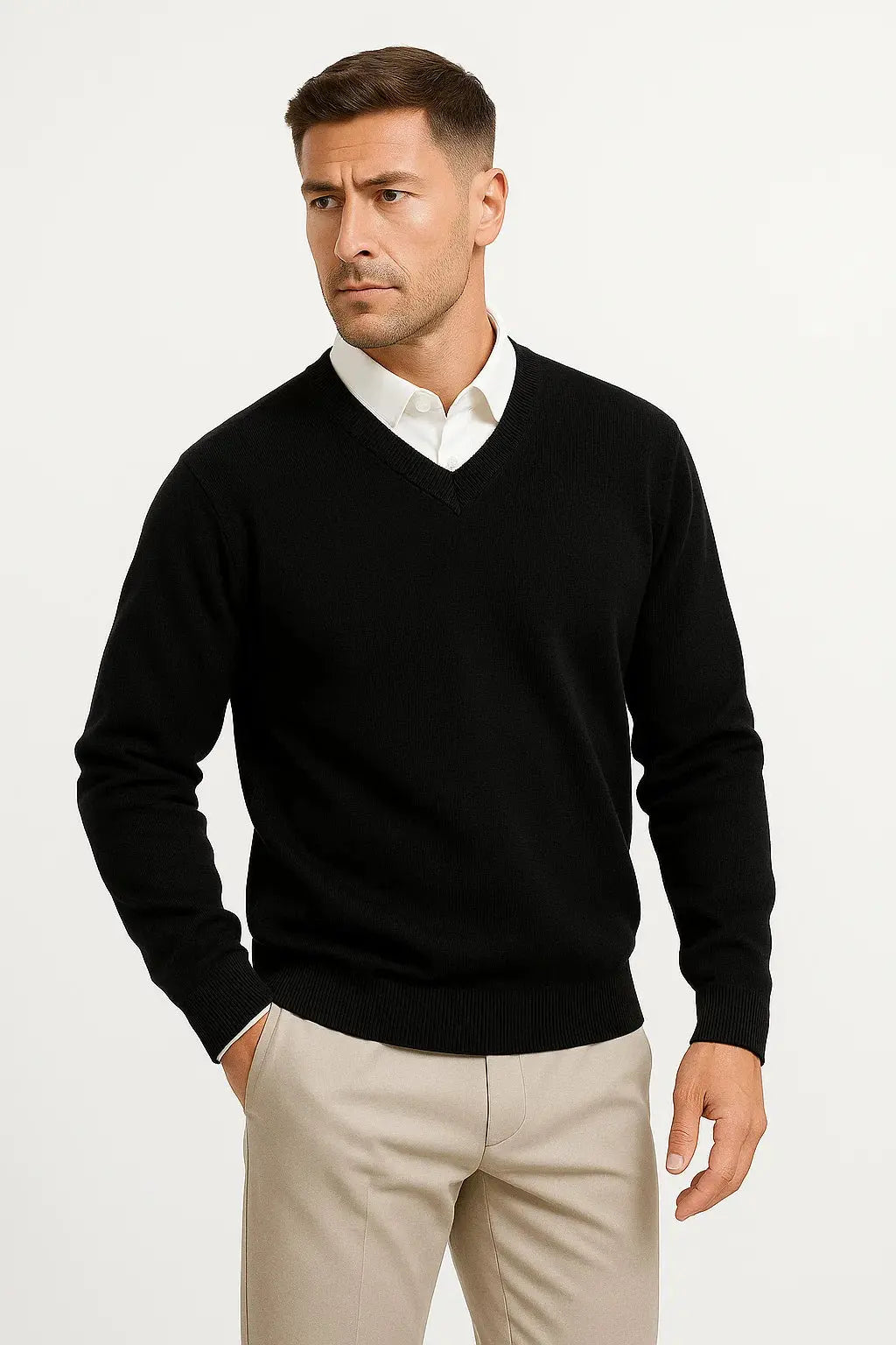 Salomon | Long Sleeve V Neck Jumper with Ribbed Trim