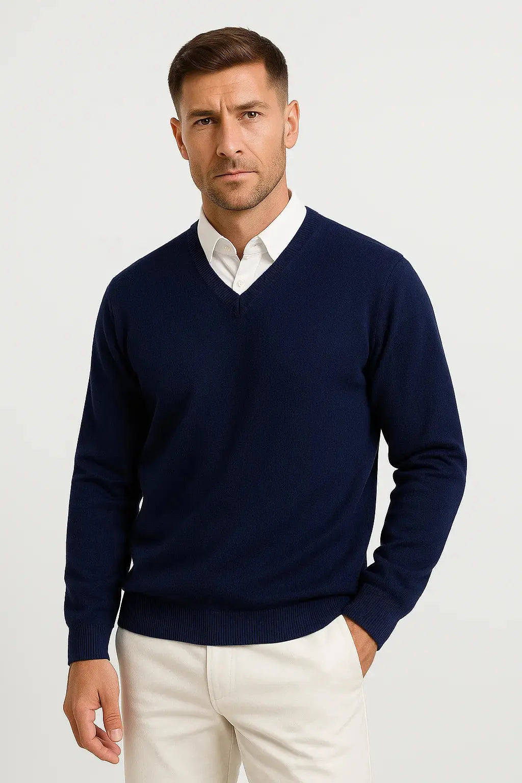 Salomon | Long Sleeve V Neck Jumper with Ribbed Trim