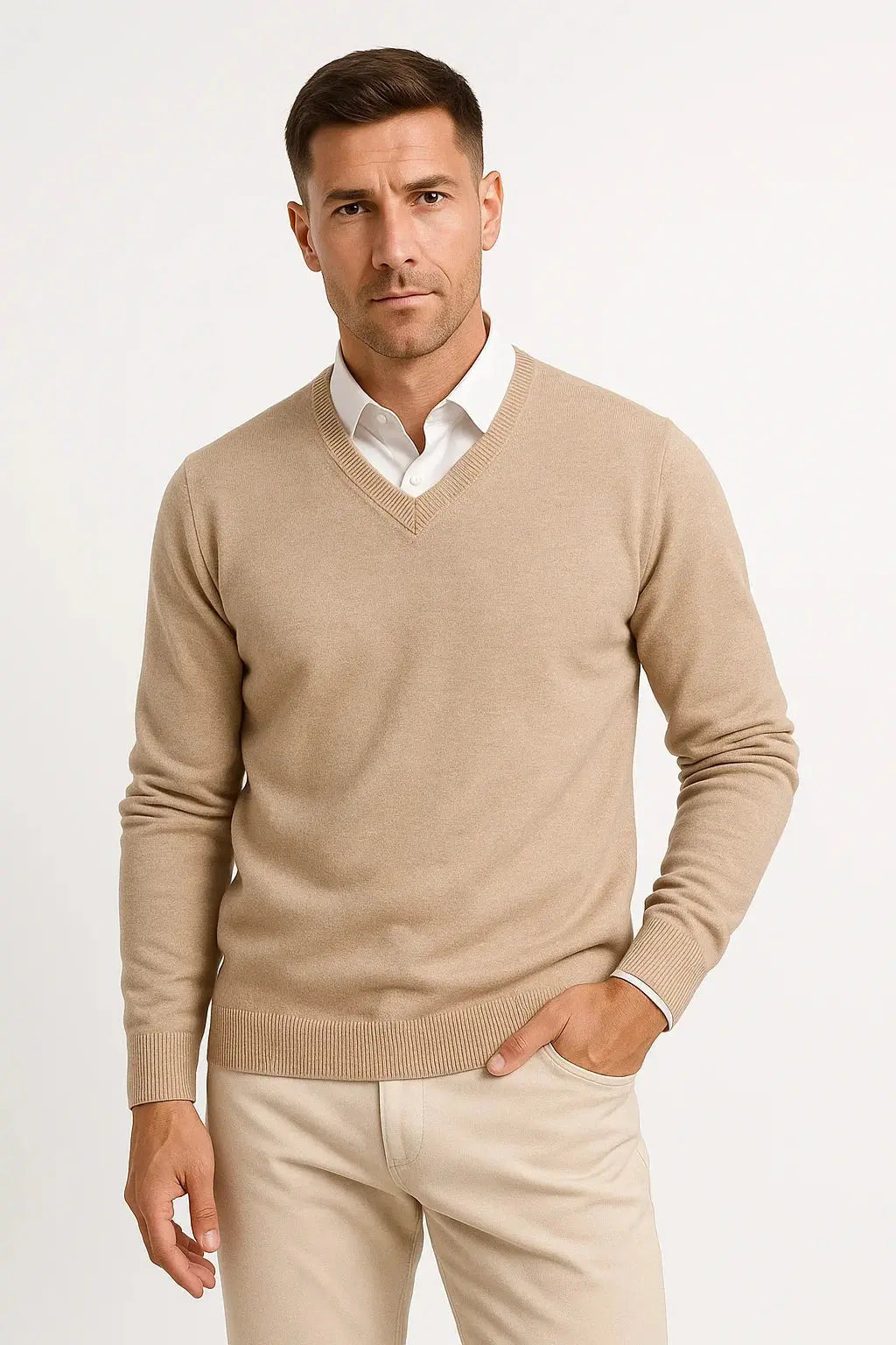 Salomon | Long Sleeve V Neck Jumper with Ribbed Trim