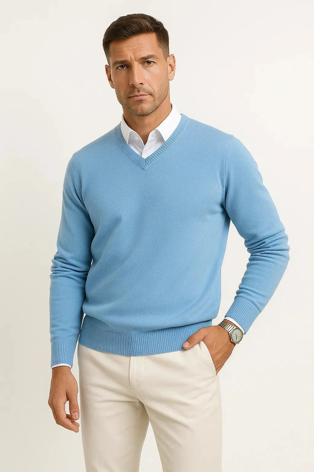 Salomon | Long Sleeve V Neck Jumper with Ribbed Trim