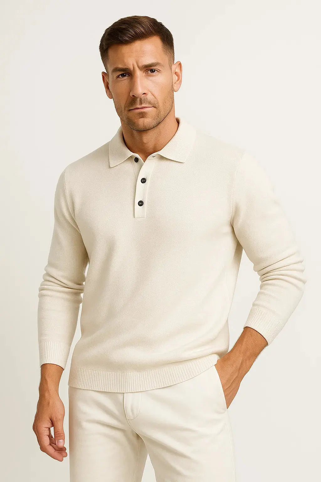 Lazaro | Polo Sweater with Long Sleeves