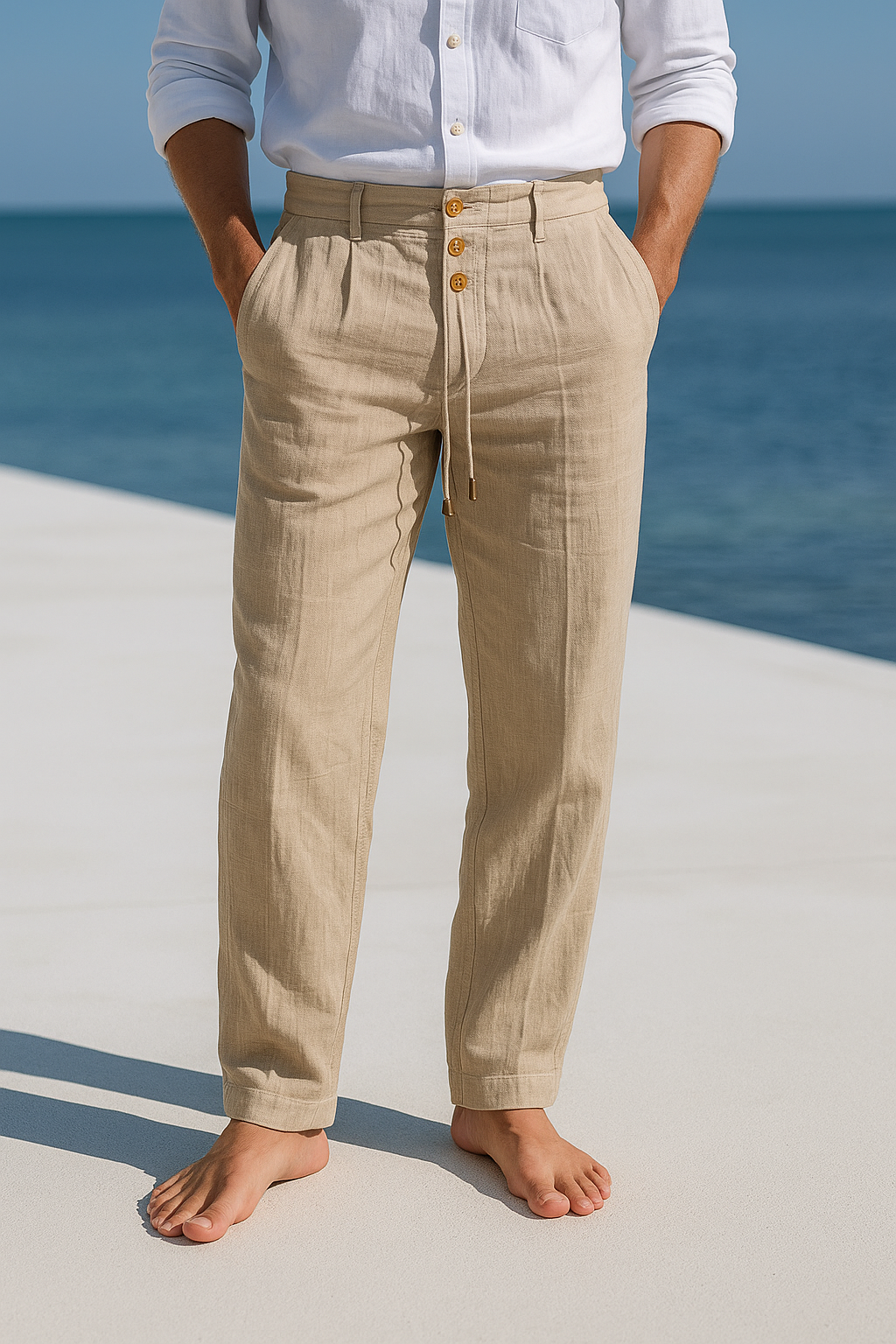 Alexandre | Textured Trousers with Drawstring Waist