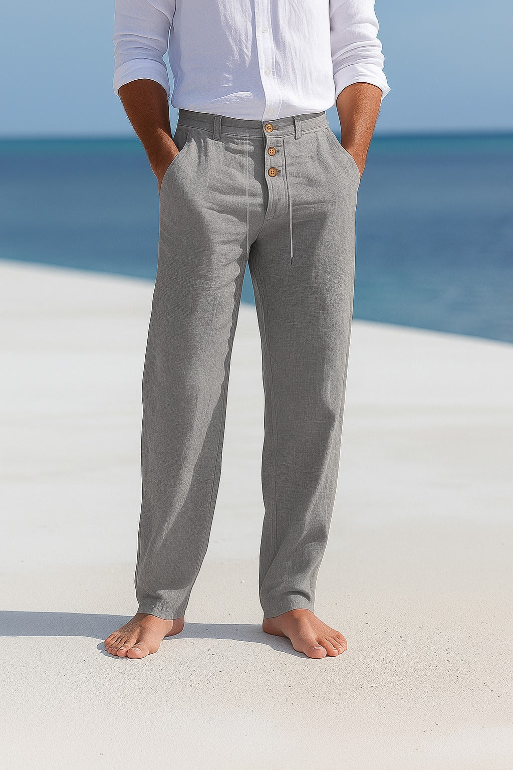 Alexandre | Textured Trousers with Drawstring Waist