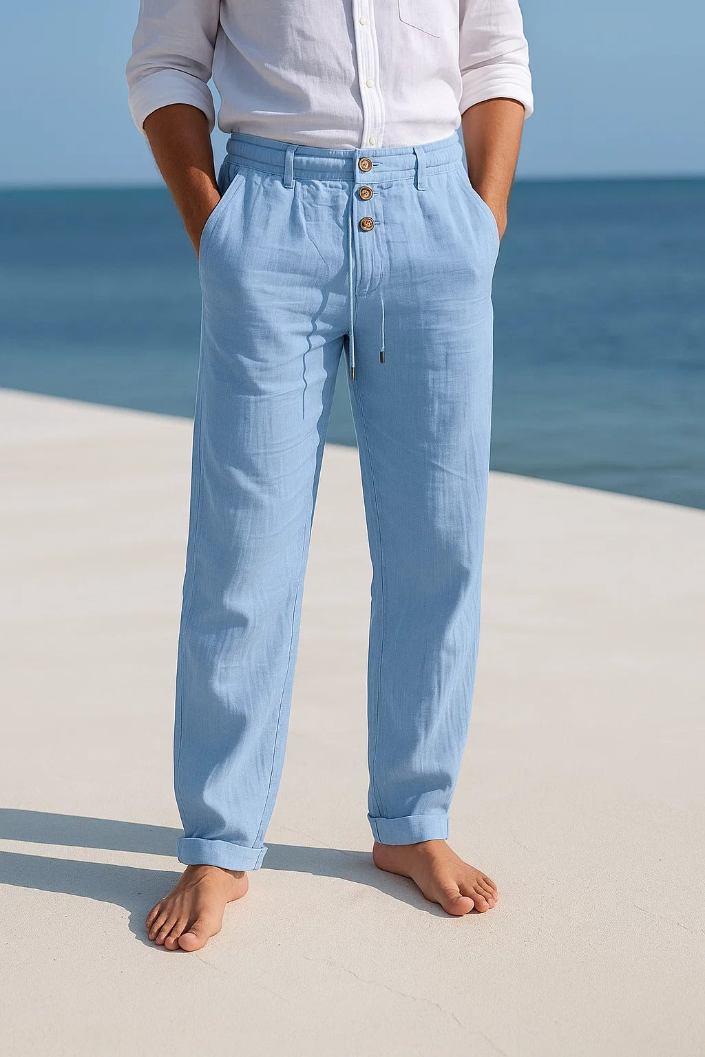 Alexandre | Textured Trousers with Drawstring Waist