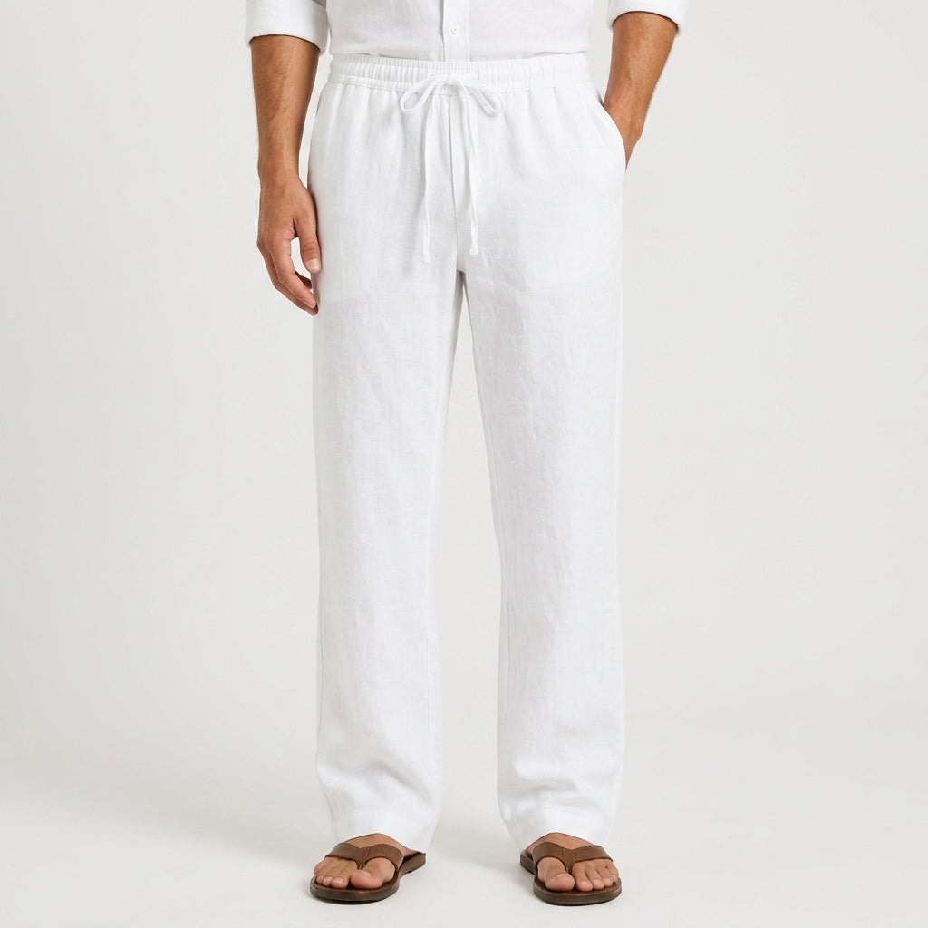 Juvencio | Straight Leg Trousers with Drawstring Waist