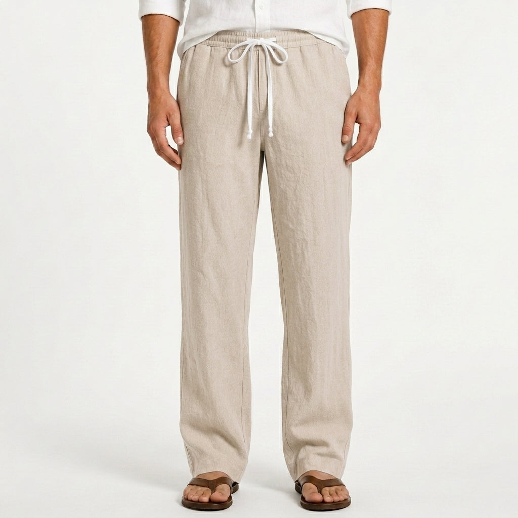 Juvencio | Straight Leg Trousers with Drawstring Waist