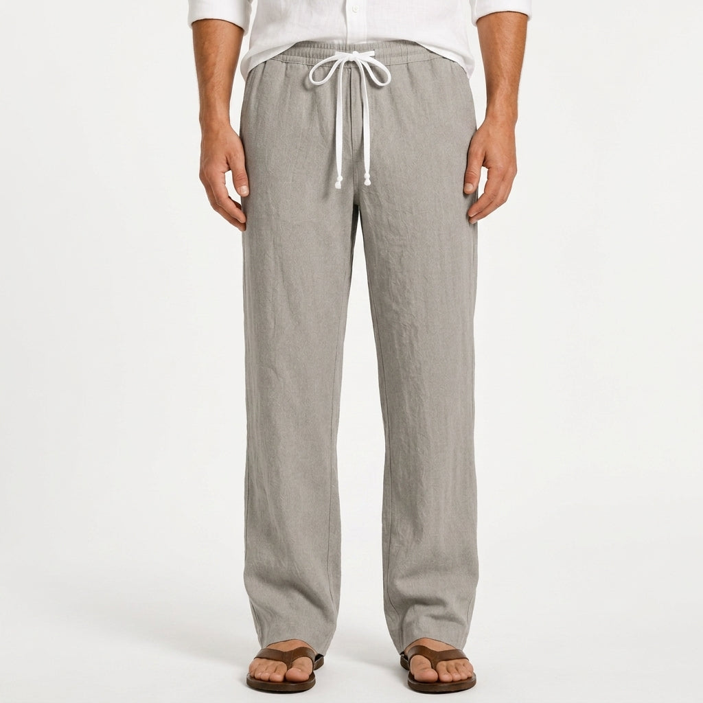 Juvencio | Straight Leg Trousers with Drawstring Waist