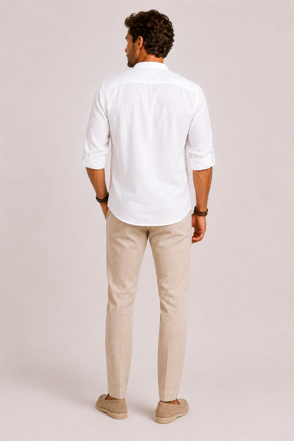 Matias | Textured Pullover Shirt with Band Collar