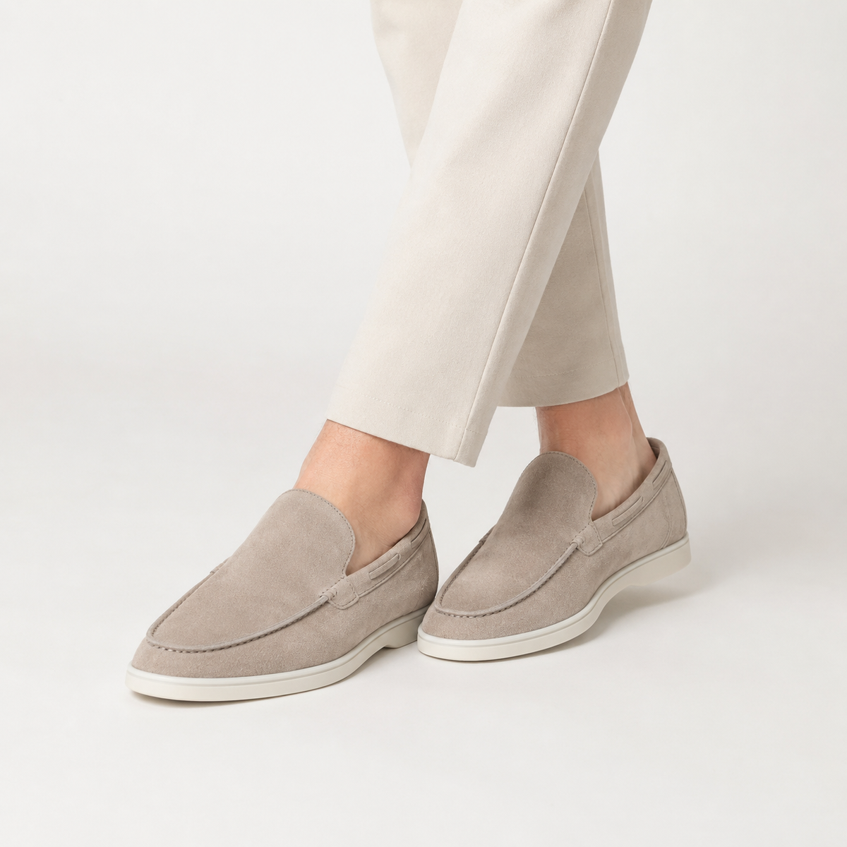 Santos | Loafers with Suede Appearance and Contrast Soles