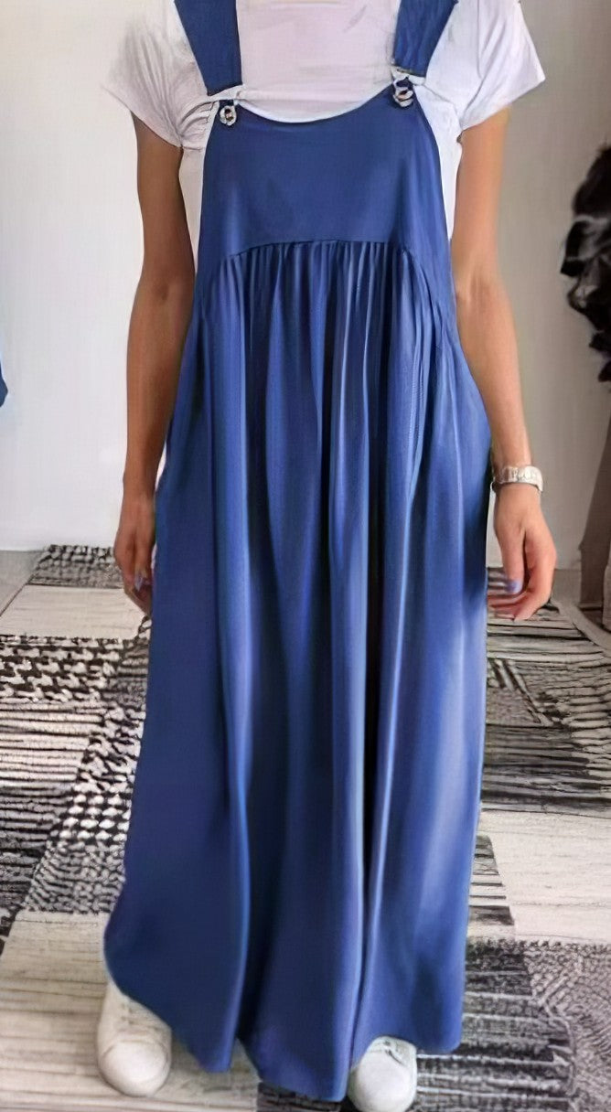 Marleen | Strappy Maxi Dress with Gathered Loose Fit