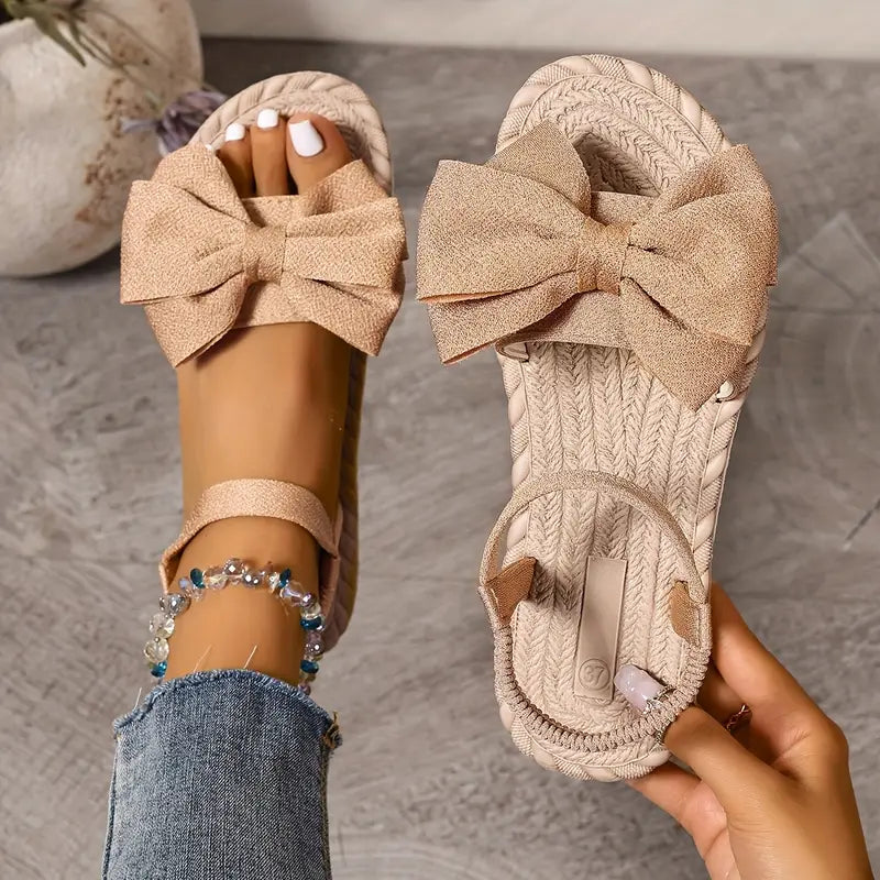 Michela | Bow Strap Flat Open Toe Sandals