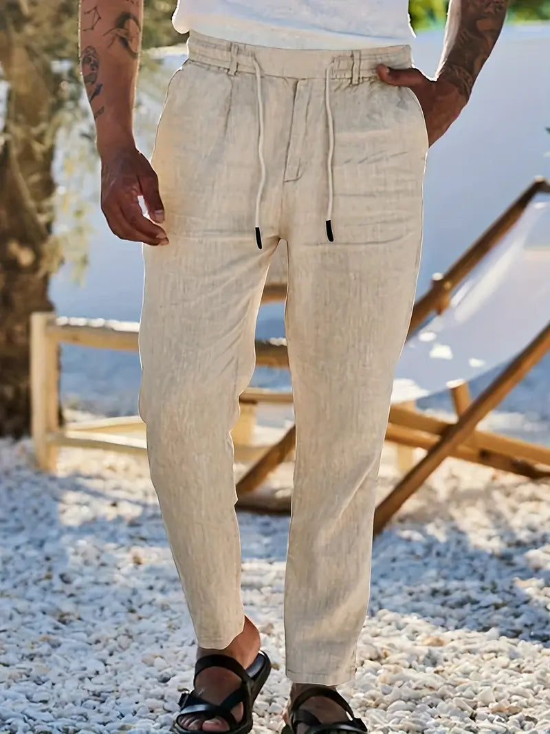 Nichols | Mens Linen Summer Trousers