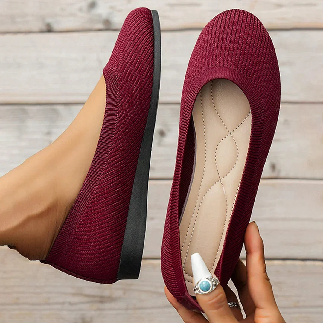Melania | Slip On Knit Ballet Flats