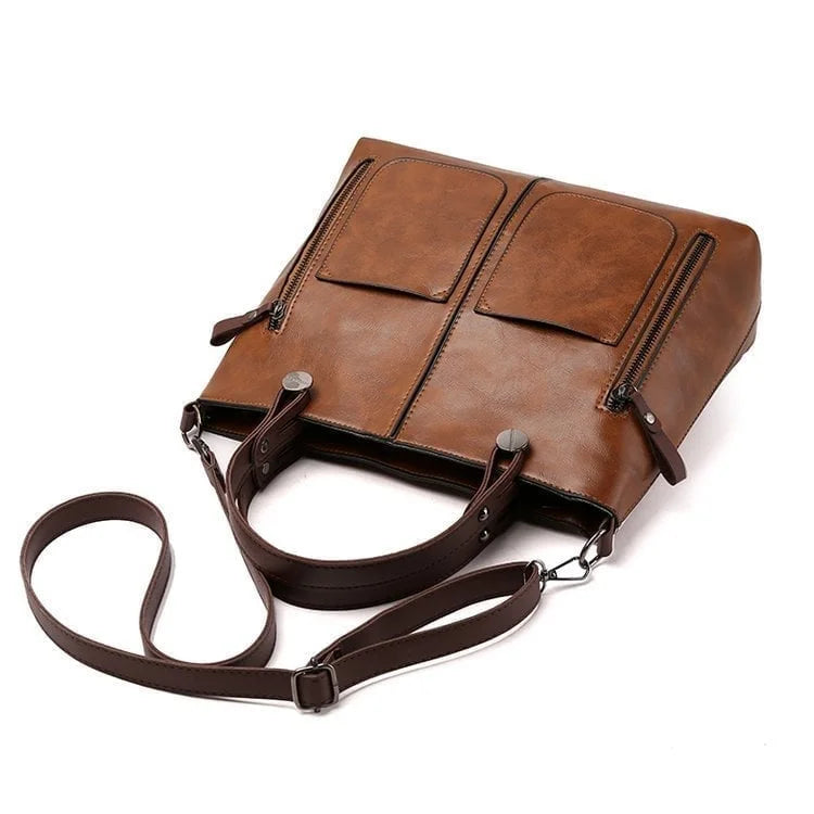 Britney | Leather-Style Multi Pocket Shoulder Bag