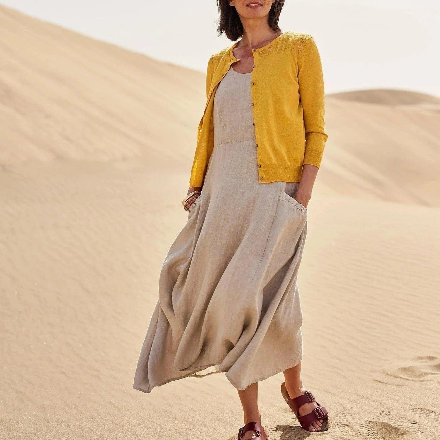Zoha | Sleeveless Pocket Maxi Swing Dress