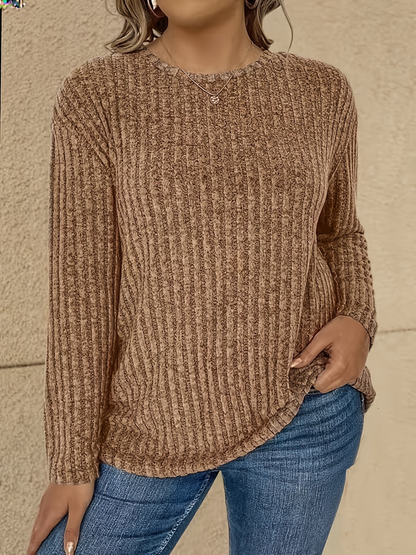 Katiya | Sweater with Textured Ribbed Relaxed Fit