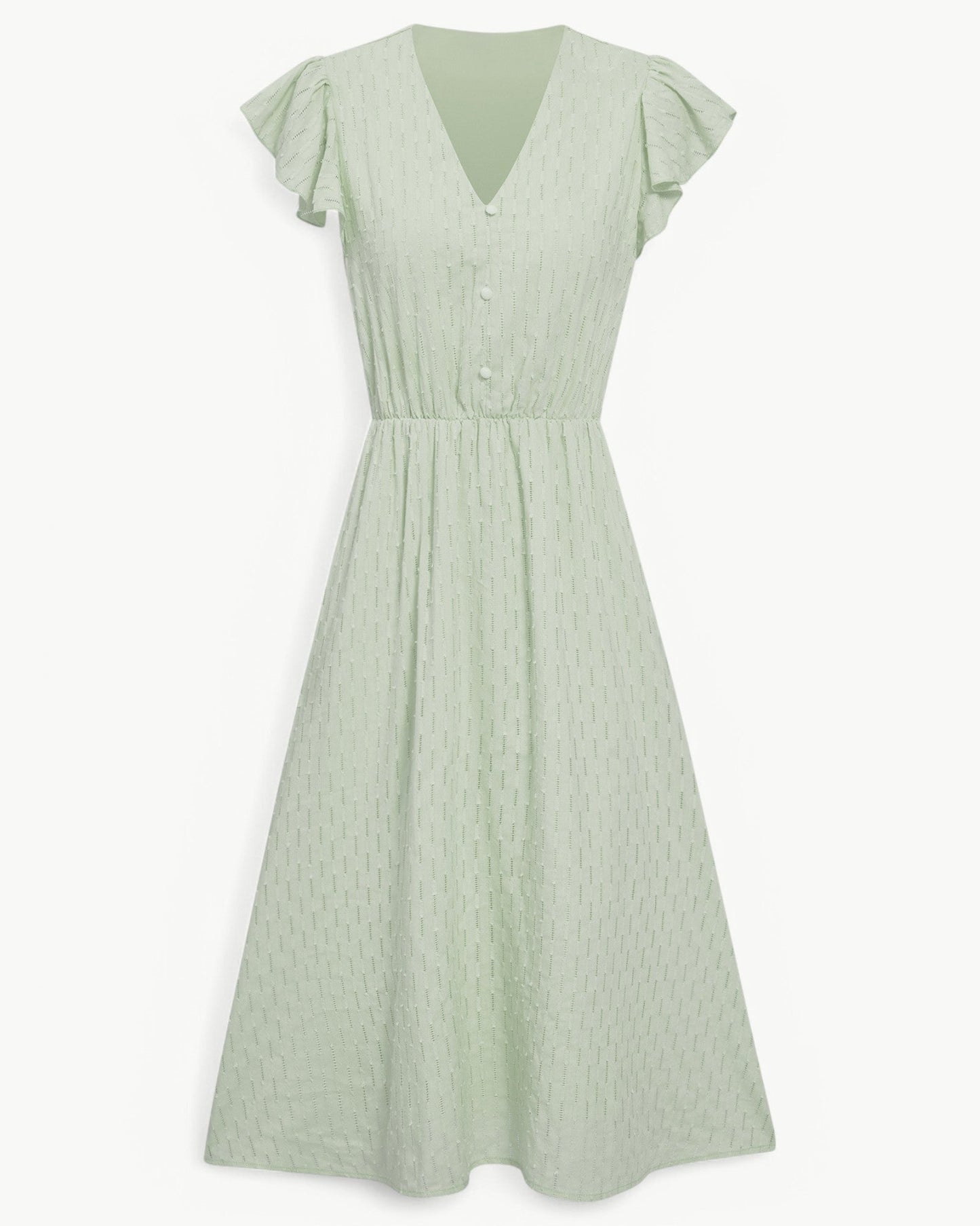 Julieta | Midi Dress V Neck Ruffle Sleeve