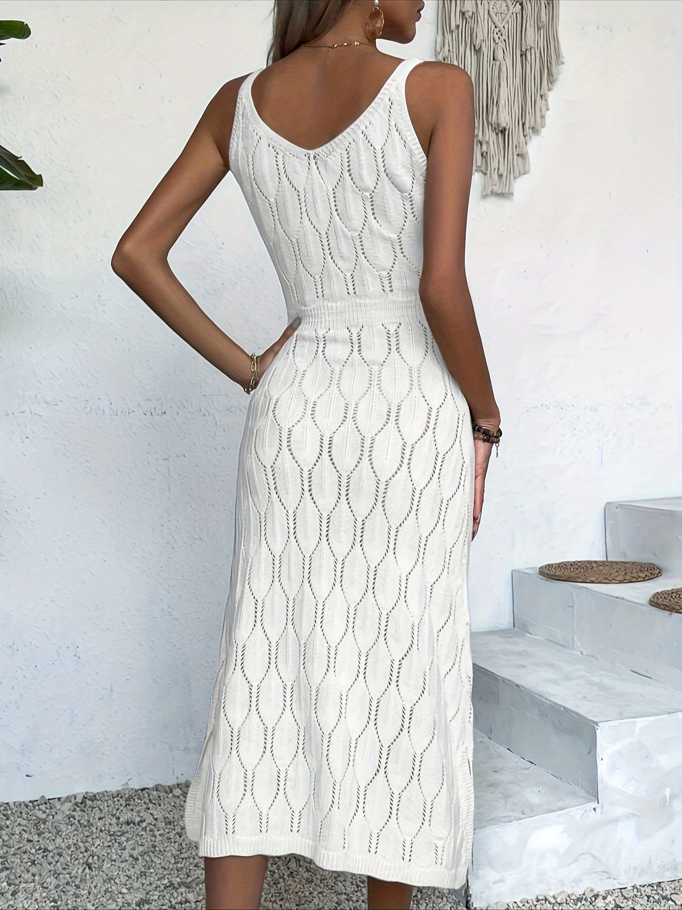 Luciana | Knitted V-Neck Sleeveless Midi Dress