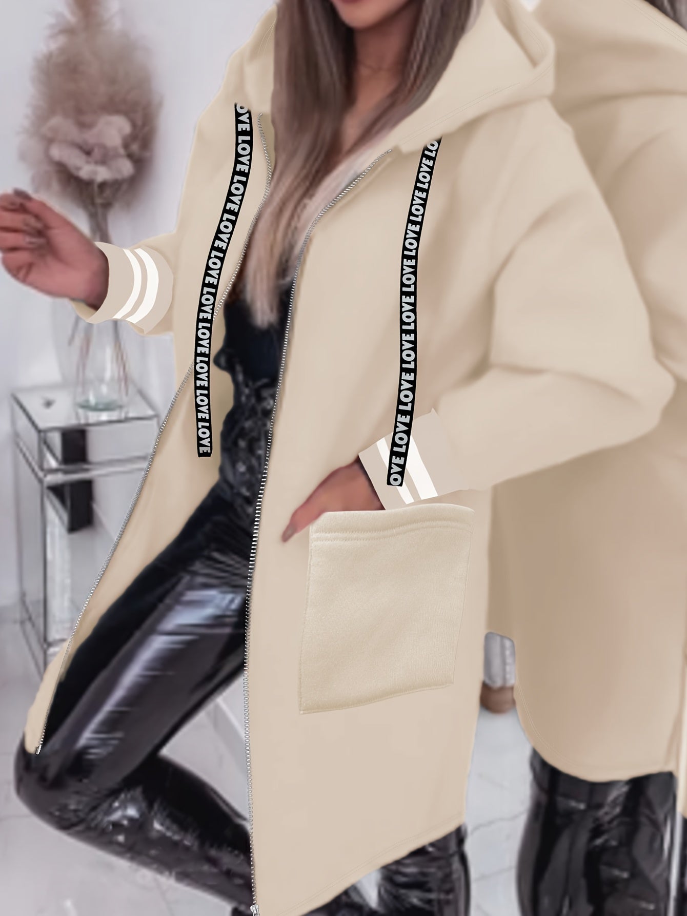 Nicola | Long Sleeve Hooded Zip Jacket