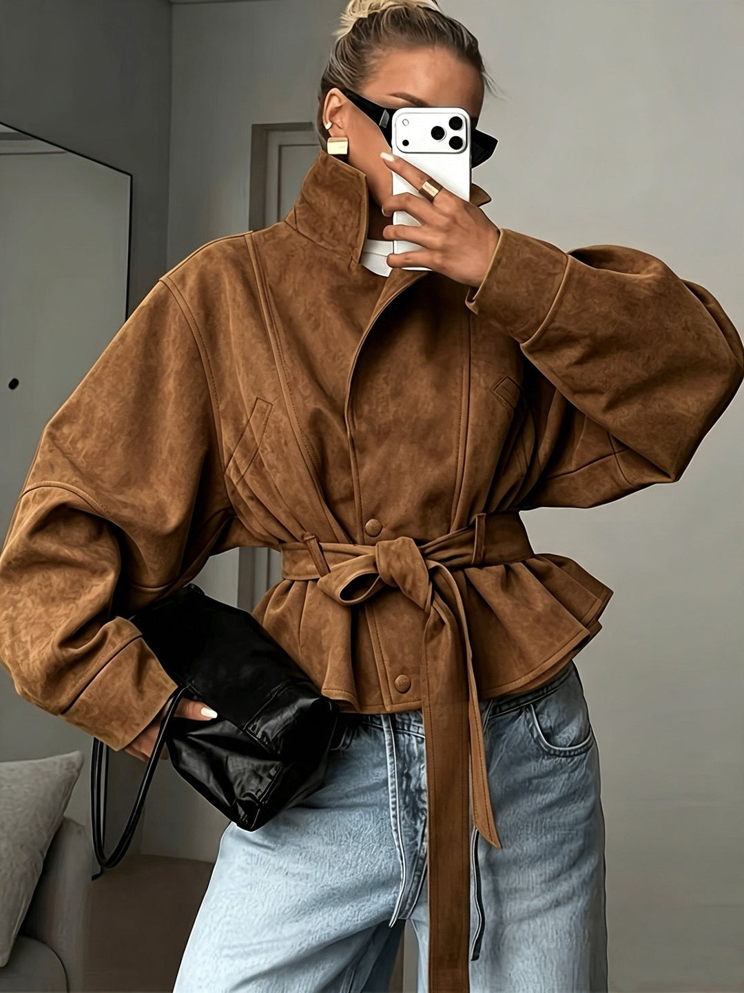 Drouin | Belted Jacket with Wide Sleeves