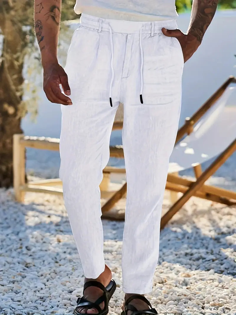 Nichols | Mens Linen Summer Trousers